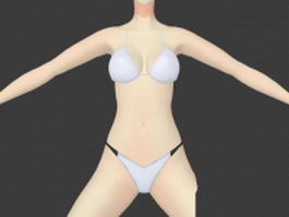 Bra and panties 3d model preview