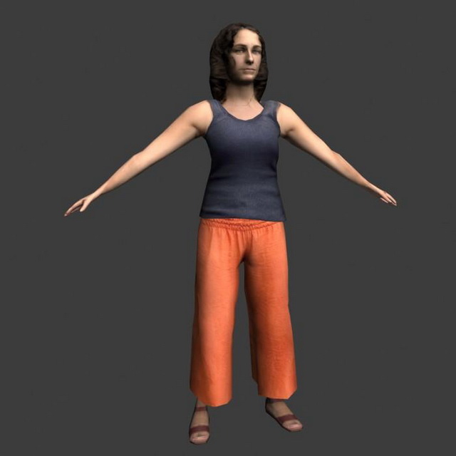Woman in T-pose 3d rendering