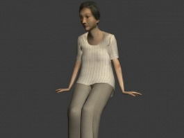 Elderly woman 3d model preview