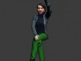 Middle aged lady 3d model preview