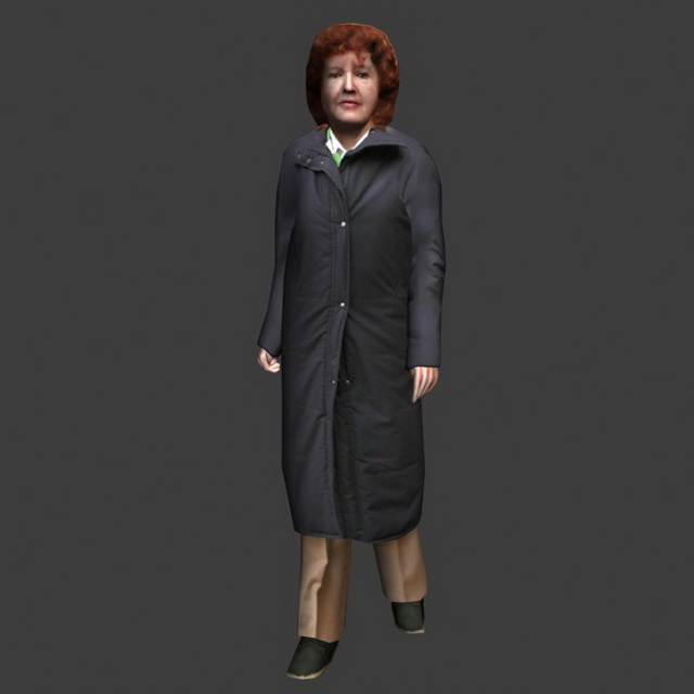 Middle aged woman in winter clothing 3d model 3ds max 