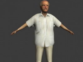 Old man posture 3d model preview