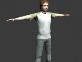 Young man posing 3d model preview