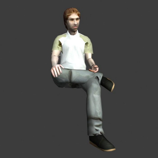 Young man in T pose 3d model 3ds max,Lightwave,Object files free