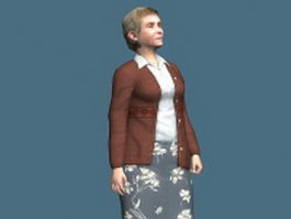 Nice old lady 3d model preview