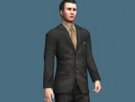 Handsome young businessman 3d model preview