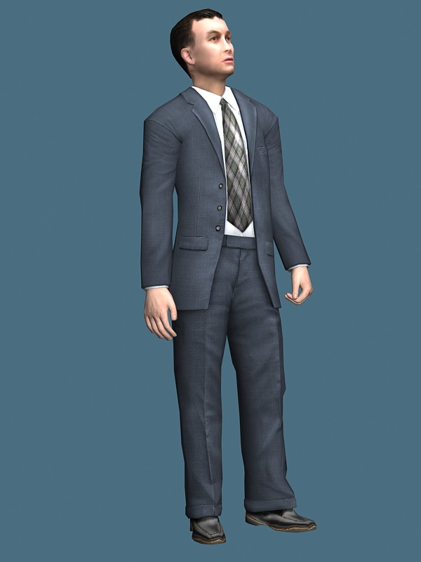 Young businessman in standing pose 3d rendering
