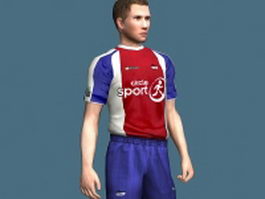 Soccer player rigged 3d preview