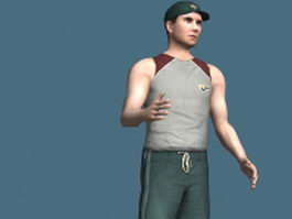 Baseball player rigged 3d preview