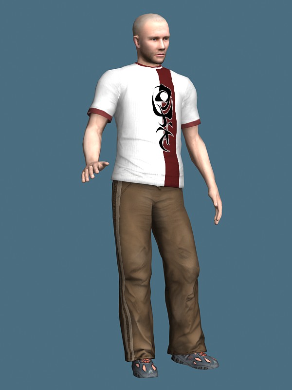 Sportive young man rigged 3d rendering