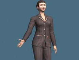 Middle aged business woman rigged 3d model preview