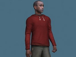 Sports African man rigged 3d preview