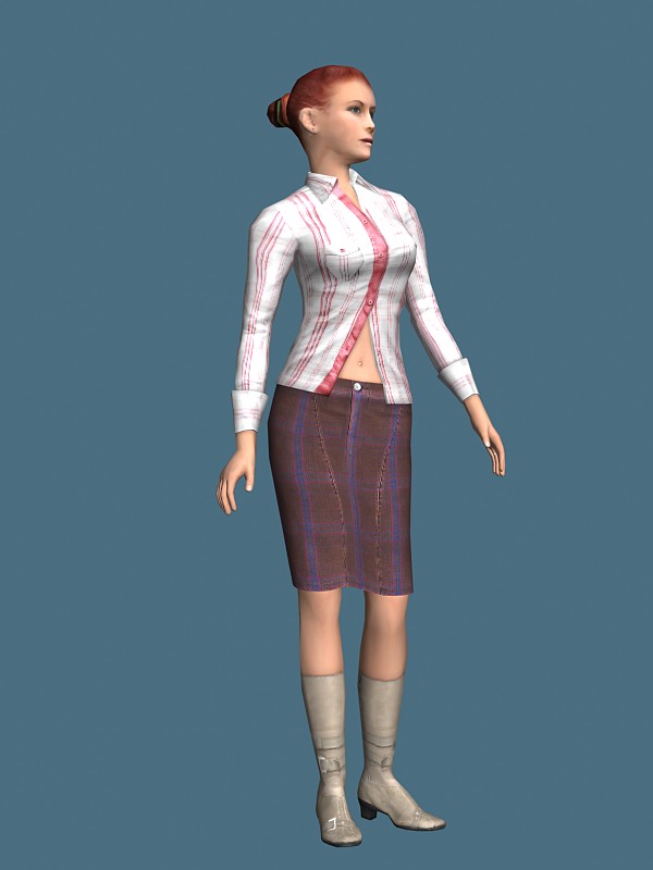Sexiest business woman rigged 3d rendering