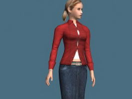 Fashion woman rigged 3d model preview