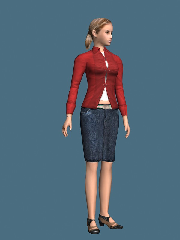 Fashion woman rigged 3d rendering
