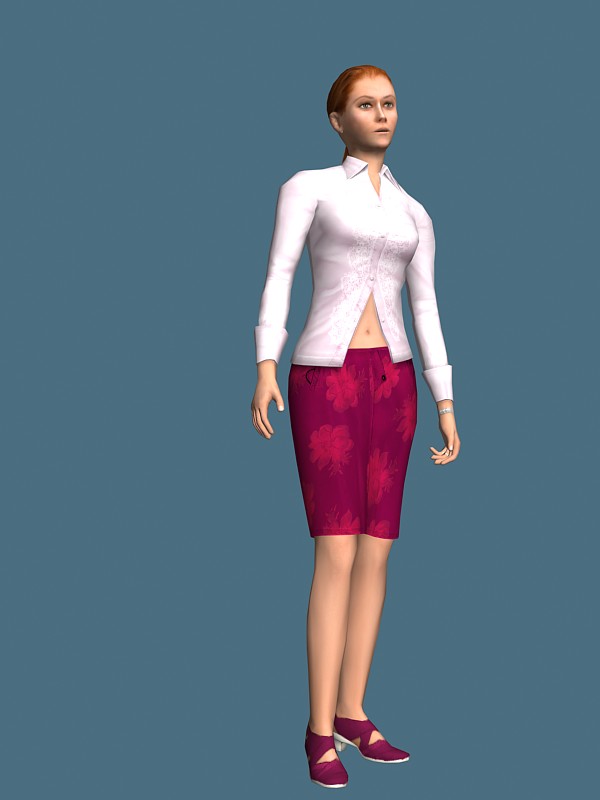 Elegant girl rigged 3d rendering