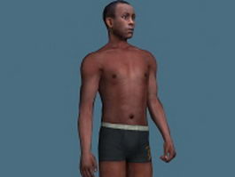 Black man in swimwear 3d preview