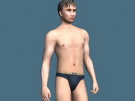 Young man in briefs 3d preview