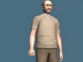Old French man 3d model preview