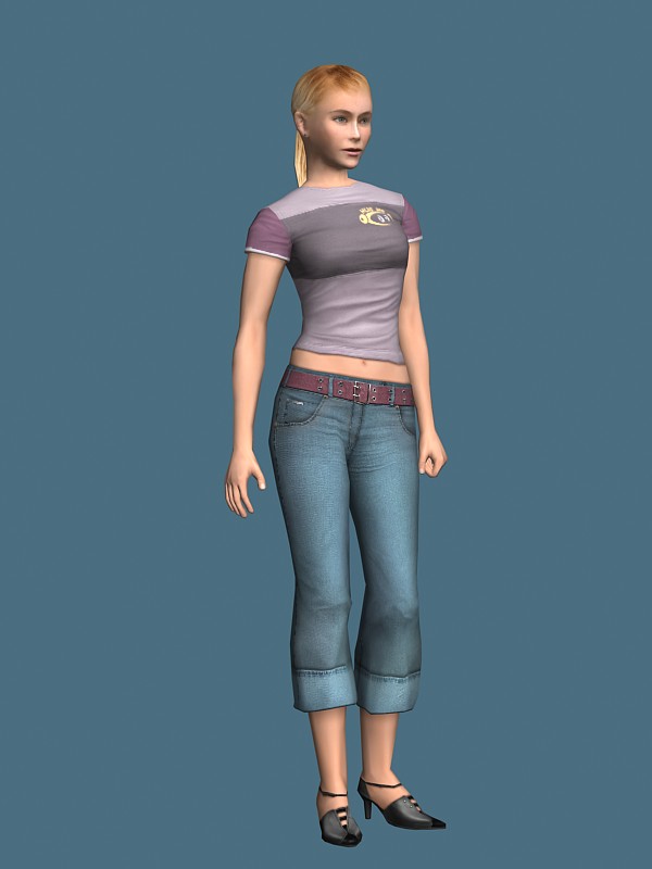 Casual girl 3d rendering