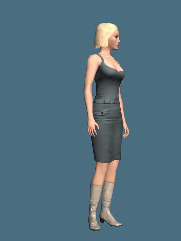 Hot woman in dress 3d model 3ds max,Maya files free ...