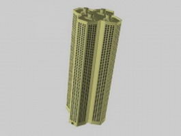 Apartment tower block 3d model preview