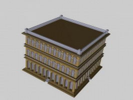 City apartment complex 3d model preview