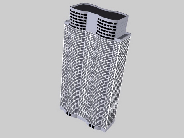 Tall office building 3d rendering