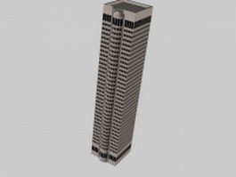 City office tower 3d model preview