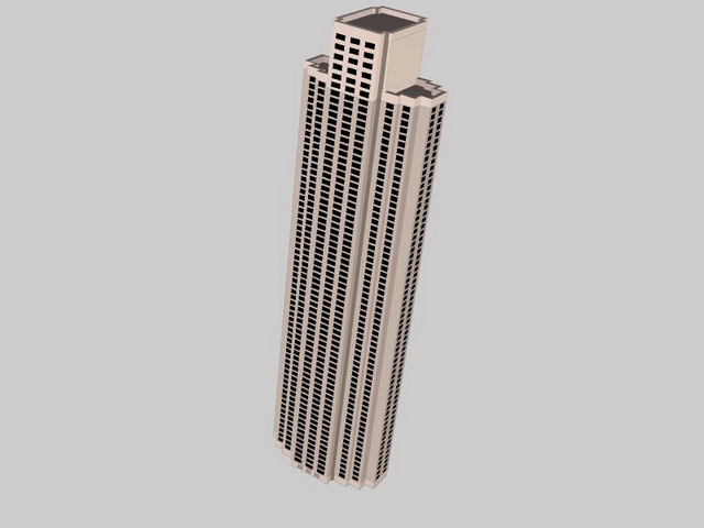High-rise office architecture 3d rendering