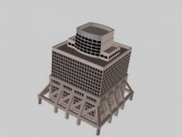 Office complex building 3d model preview