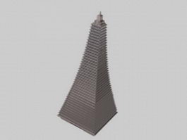 Pyramid shaped building 3d model preview