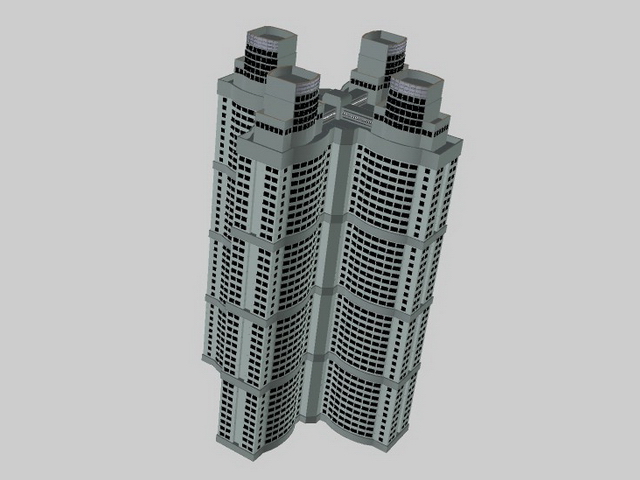 Apartment blocks 3d rendering