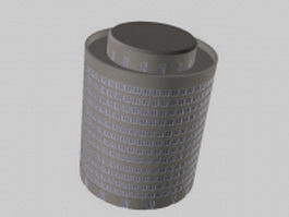 Cylinder building architecture 3d model preview