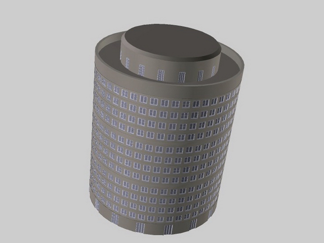 Cylinder building architecture 3d rendering