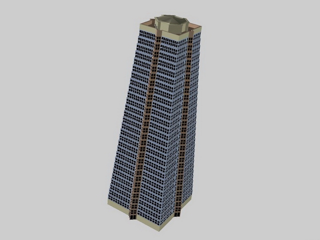 Pyramid apartment tower 3d rendering