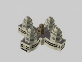 Futuristic building concept 3d preview