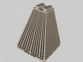 Pyramid shaped building 3d model preview