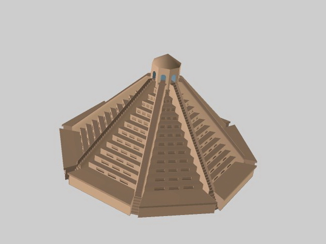 Pyramid sacrificial altar 3d rendering