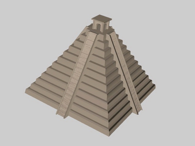 Ancient Mayan temple 3d rendering