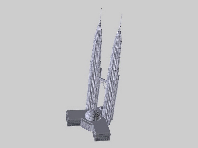 Twin towers 3d rendering