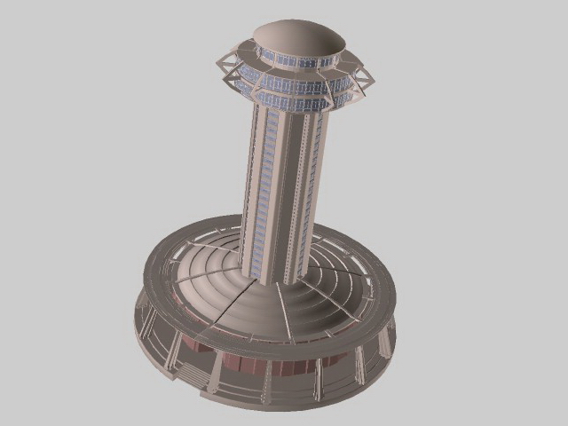 View tower 3d rendering