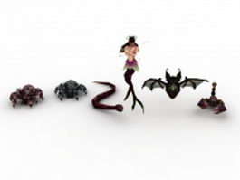 Game character animals 3d model preview