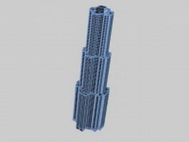 Apartment tower architecture 3d model preview