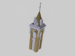 Church bell tower 3d model preview