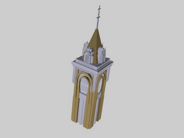 Church bell tower 3d rendering
