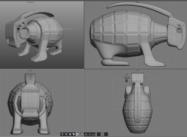 Grenade Bunny 3d rendering