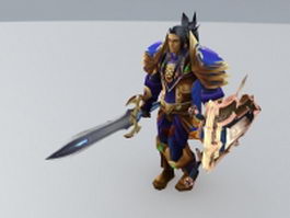King Varian Wrynn rigged & animated 3d preview