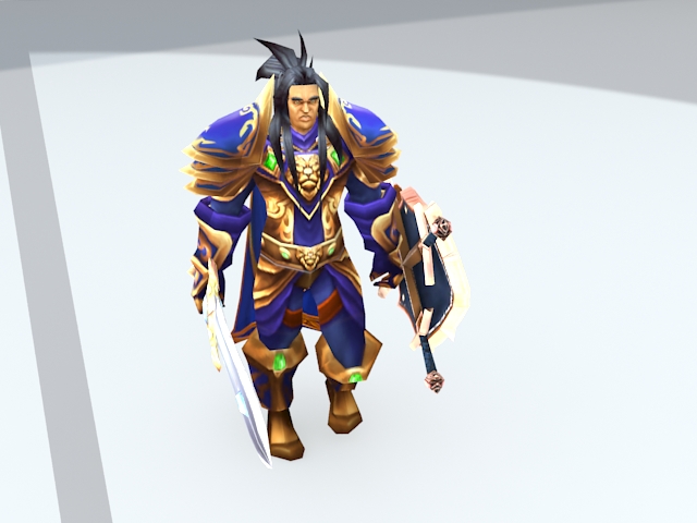 King Varian Wrynn rigged & animated 3d rendering