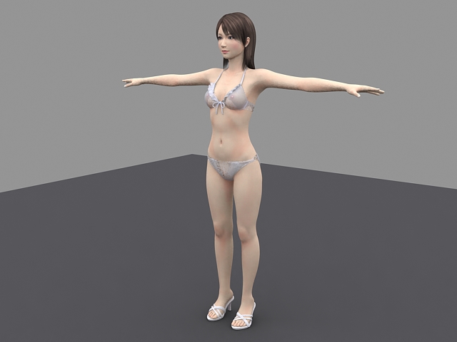 Beautiful underwear girl 3d rendering